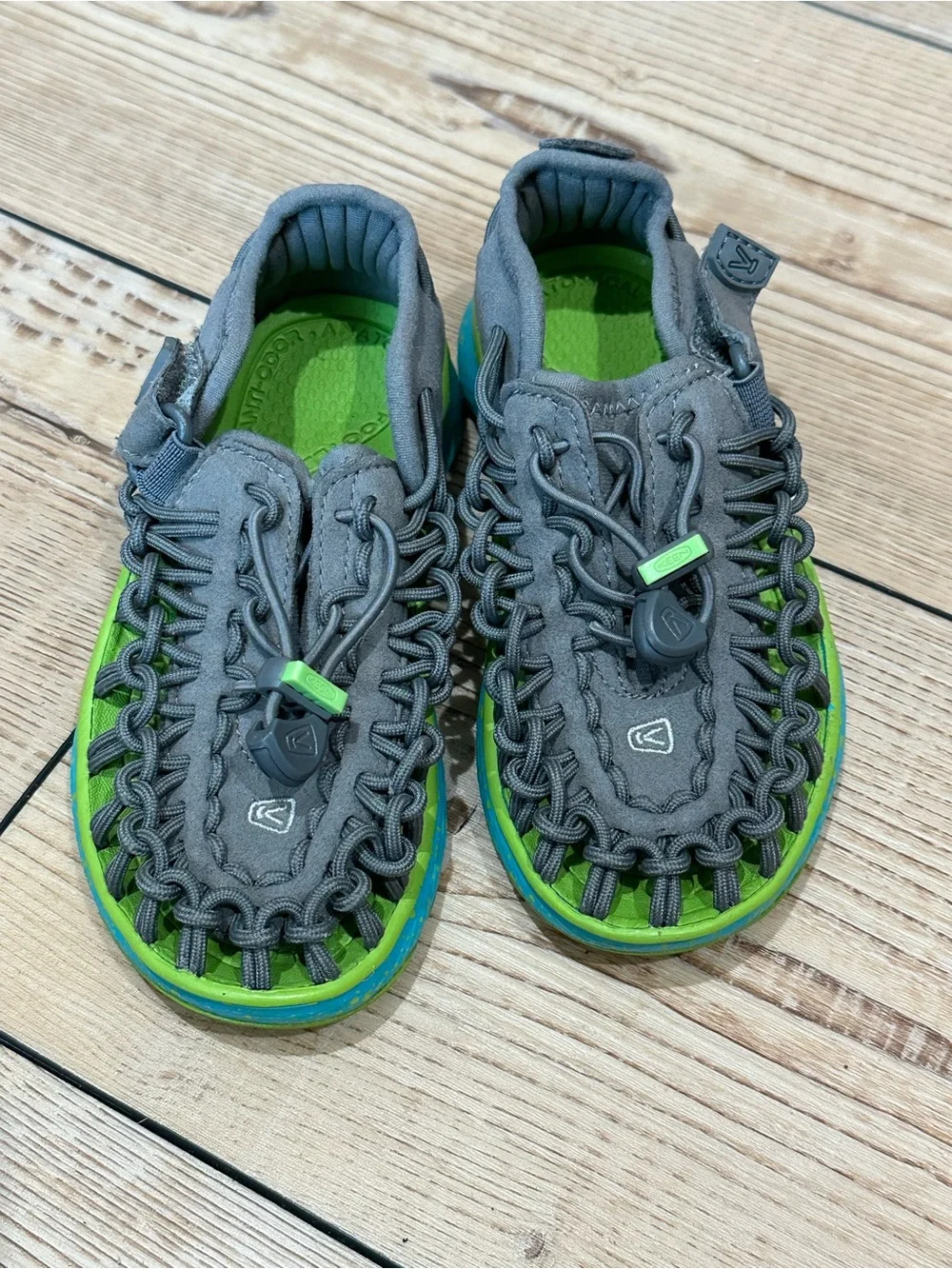 Keen Kids Gray and Green Rope Sandals